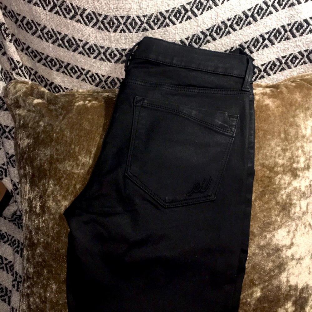 🆕👖EXPRESS Ankle Mid Rise Black Coated Jeans 10 Regular New with Tags NWT